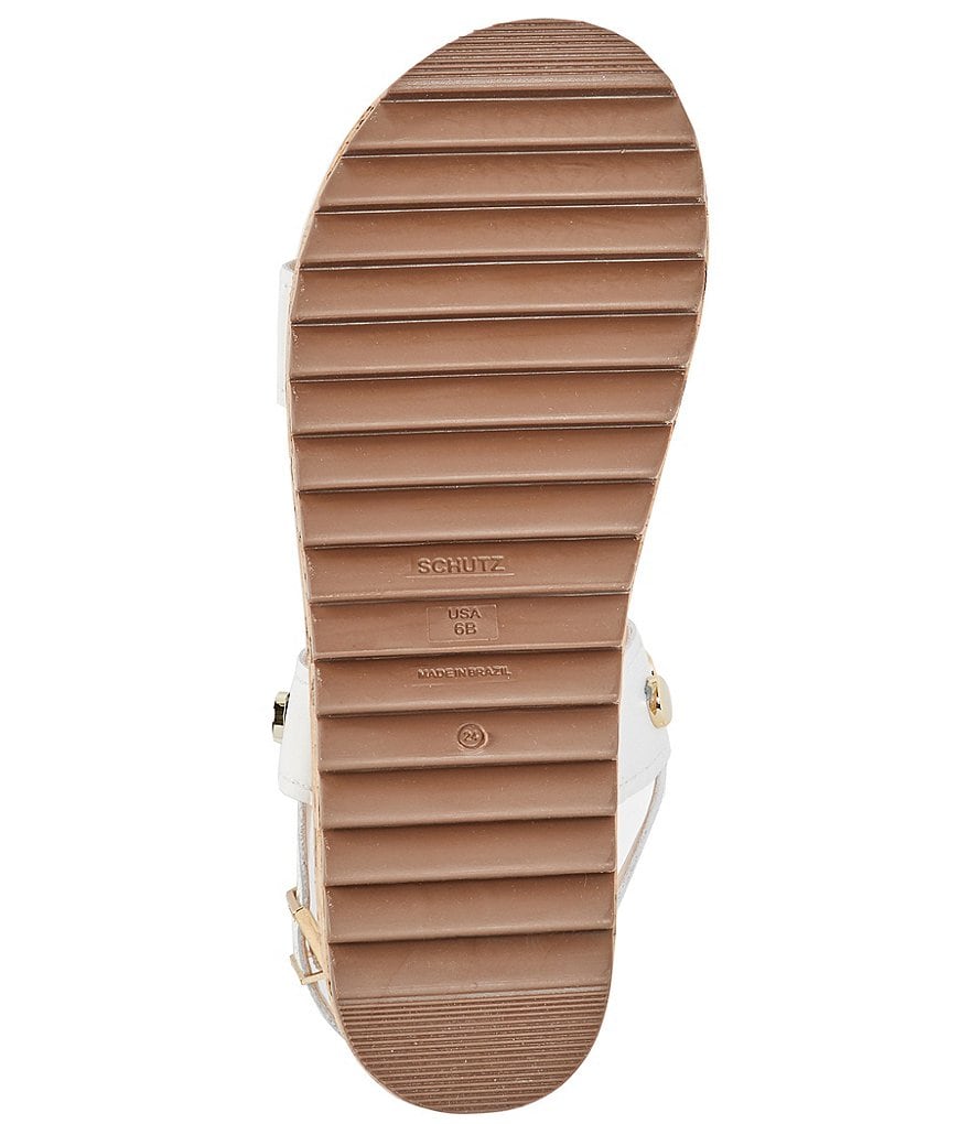 Schutz Rafah Leather Studded Detail Flatform Sandals