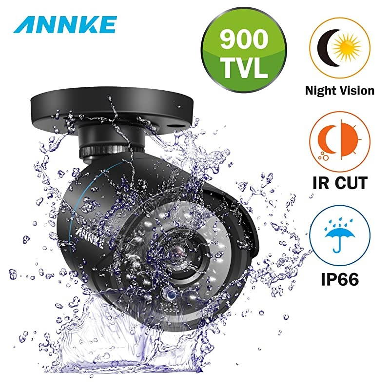 TVI Security Surveillance Camera 1 1080P 1920TVL with 85FT Super Night Vision IP66 Surveillance Weatherproof Bullet Camera Black