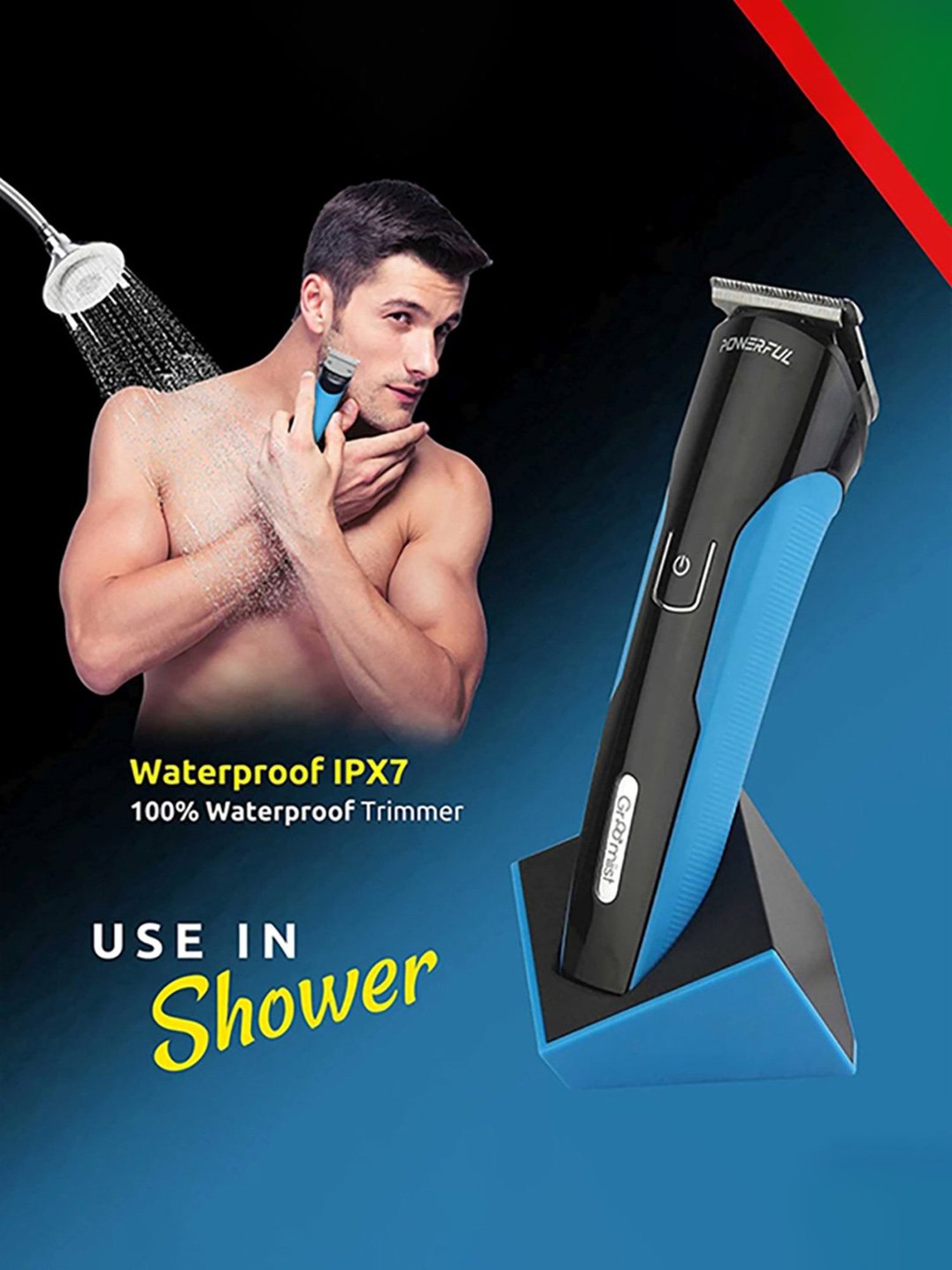 Groomiist CS-42 Copper Series Cordless Beard Trimmer - 100 Min Runtime (Black and Blue)