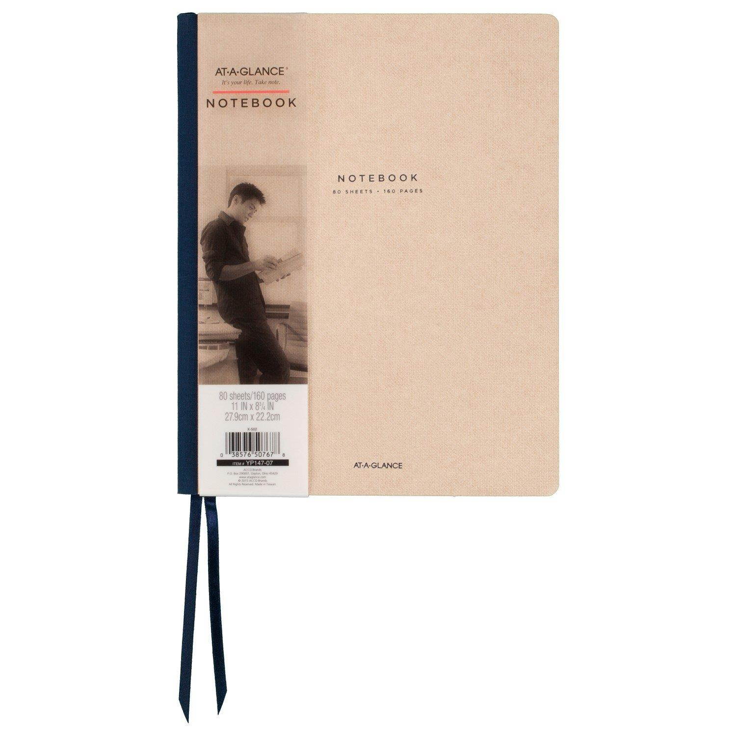 AT-A-GLANCE Signature Collection Casebound Notebook Ruled 80 Sheets 8 14 x 11