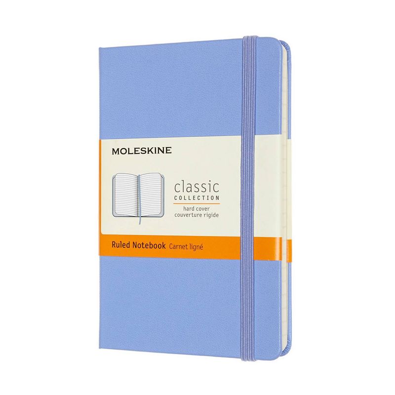 Moleskine Narrow Rule Notebook 5.5"x3.5" Hard Cover Pocket Classic Hydrangea Blue