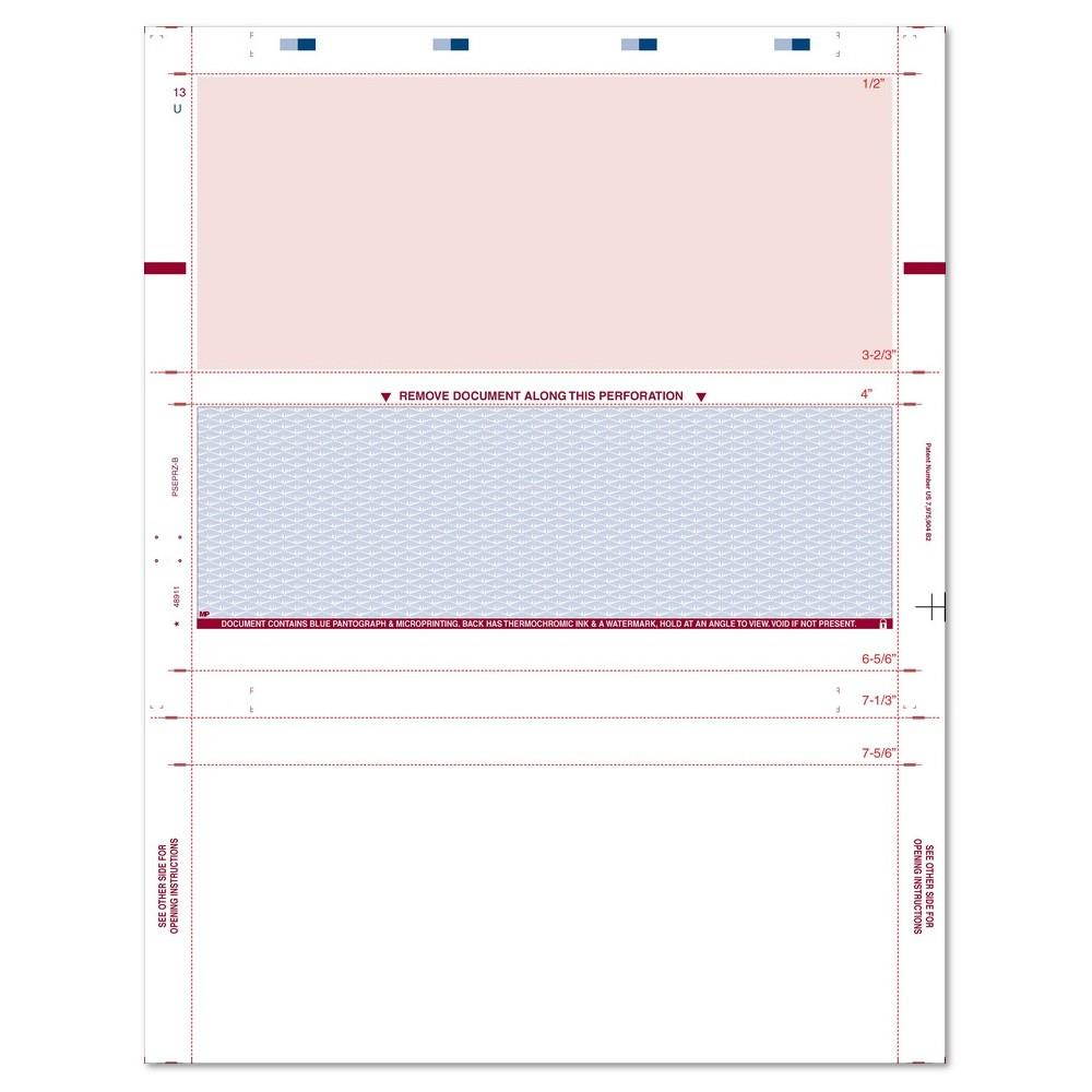 8-1/2" x 11" Z Fold Check Blue (Box of 2000)
