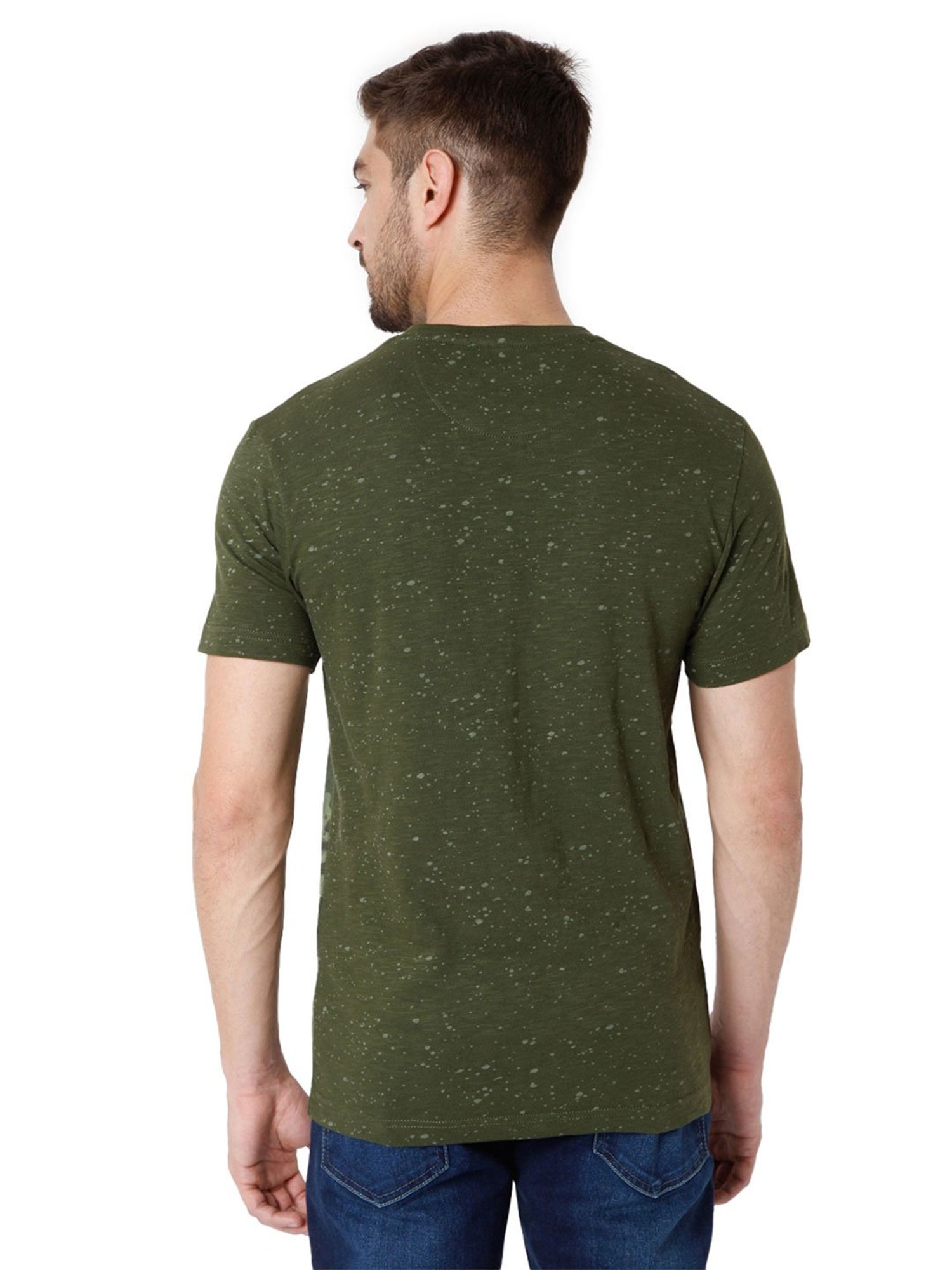Mufti Olive Camo Print T-Shirt