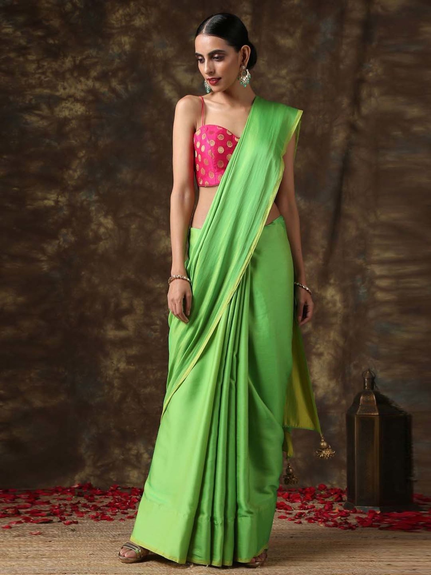 Swtantra Pink Printed Readymade Blouse