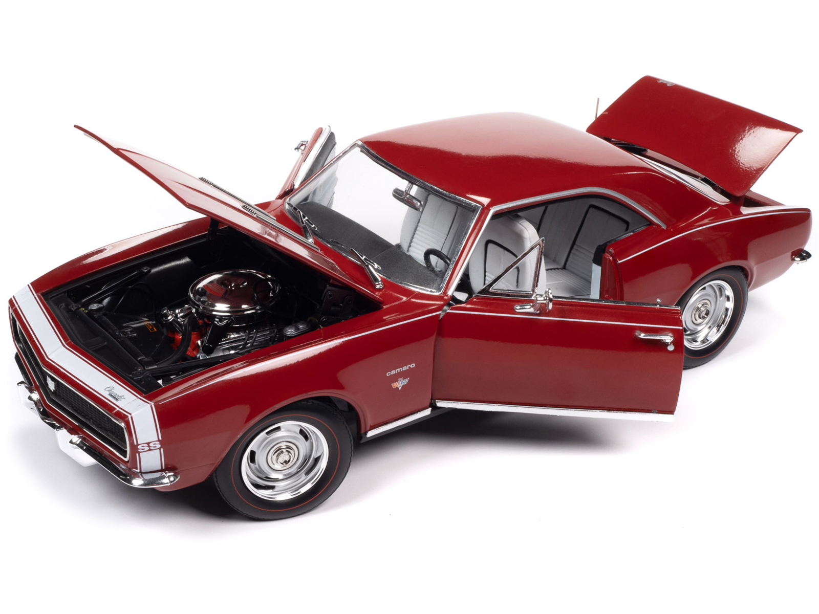 1967 Chevrolet Camaro RS/SS Bolero Red with White Stripe and White Interior "Hemmings Motor News" Magazine Cover Car (March 2014) 1/18 Diecast Model Car by Auto World