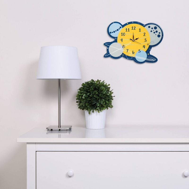 Trend Lab Solar System Wall Clocks - Yellow/Blue