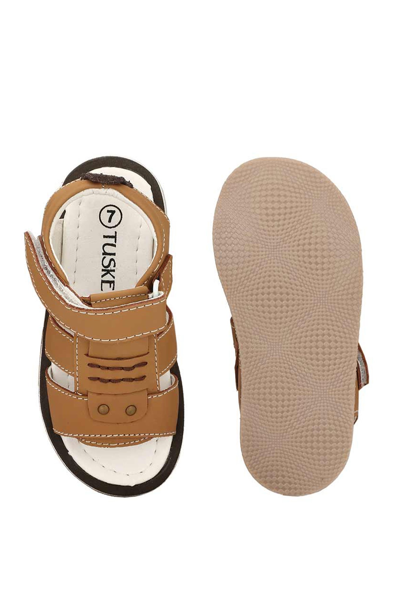 Tuskey Kids Tan Ankle Strap Sandals