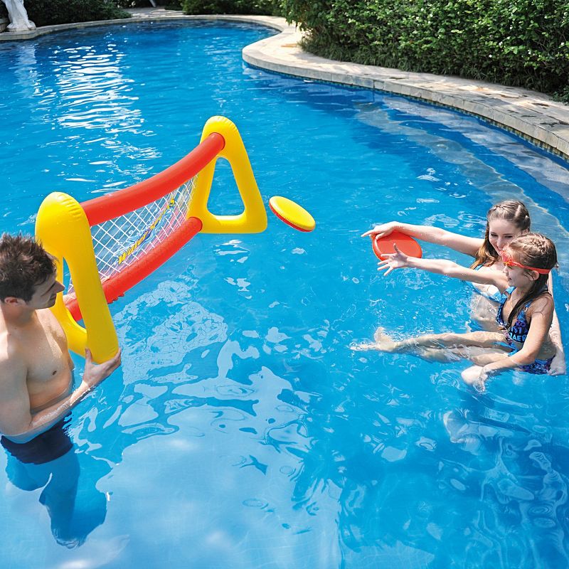 Pool Central 51" Inflatable Swimming Pool Frisbee Game Set - Red/Yellow