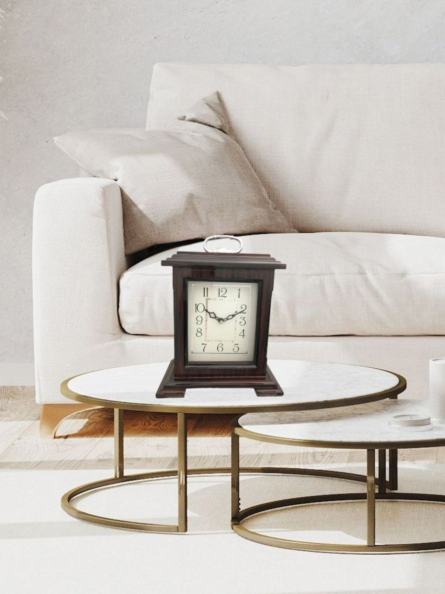 CHRONIKLE Rectangular Rosewood Brown Wood Table or Desk Clock