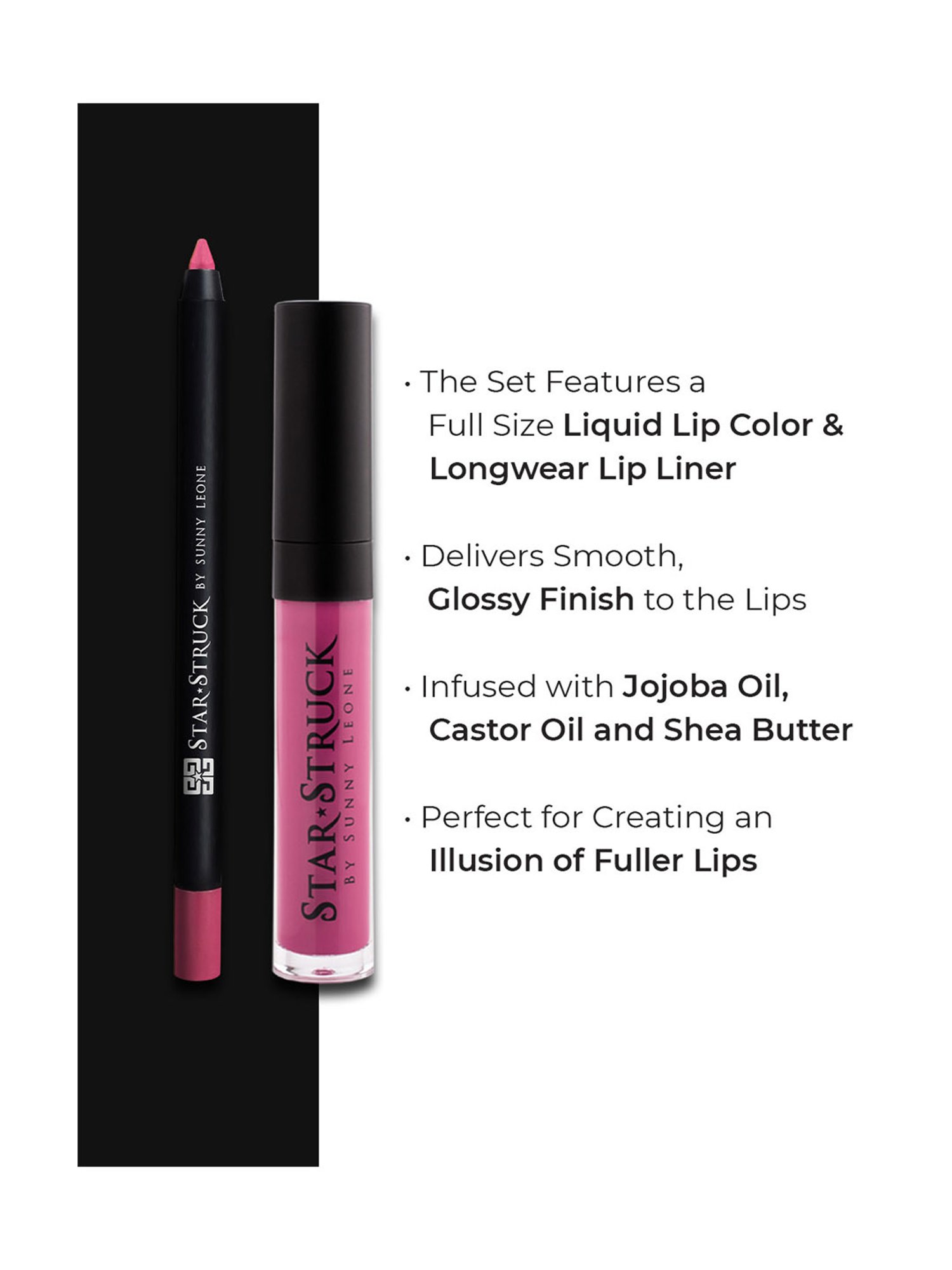 StarStruck By Sunny Leone Liquid Lip Color & Lip Liner Kiss Me Pink