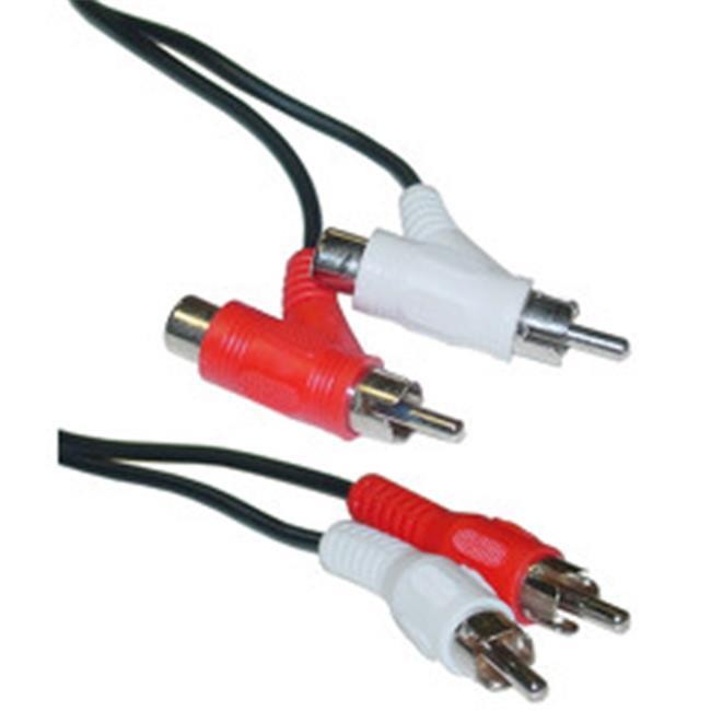 Cable Wholesale RCA Audio Piggyback Cable 2 male to male + RCA female piggy back - 12 ft