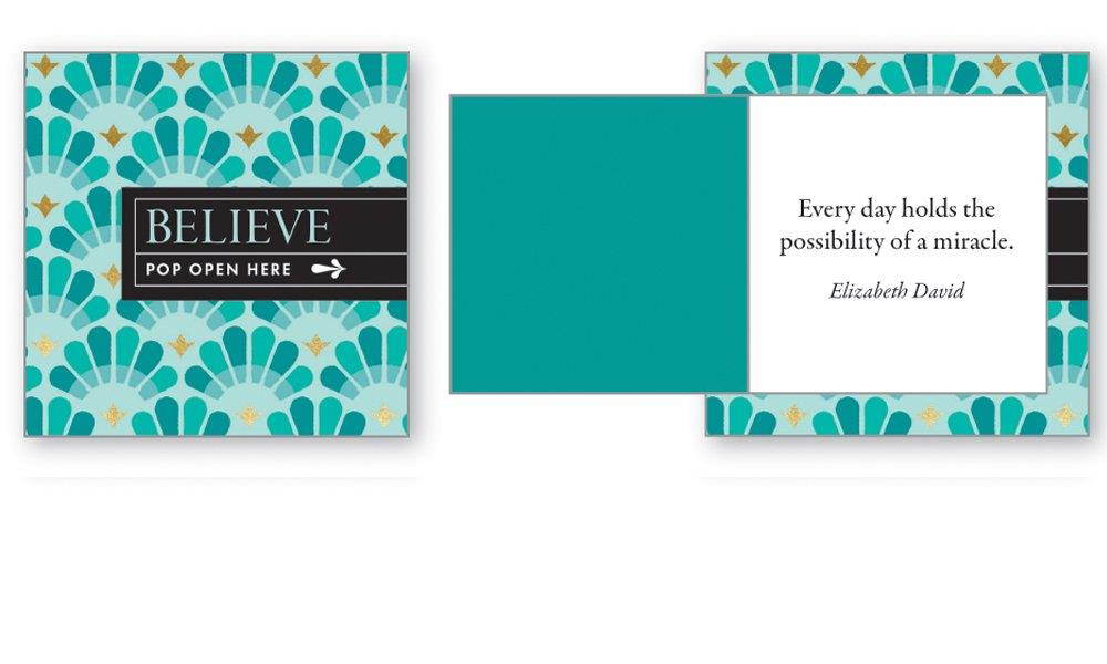 Thoughtfulls Pop Open Cards, BELIEVE, BE HAPPY, SMILE, THANK YOU, SHINE, HAPPY DAY, CARPE DIEM - Inspirational Greeting Cards + Free Bonus GIFT BOUTIQUE Pen