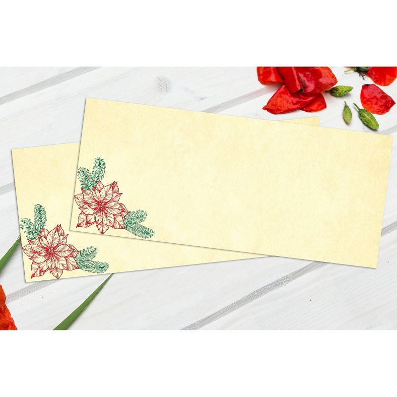 40ct Poinsettia Foil Envelope
