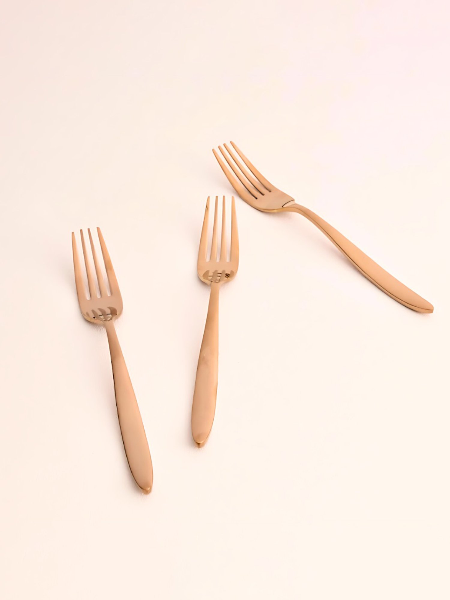 BlackCarrot Rose Gold Stainless Steel Fork Set of 3