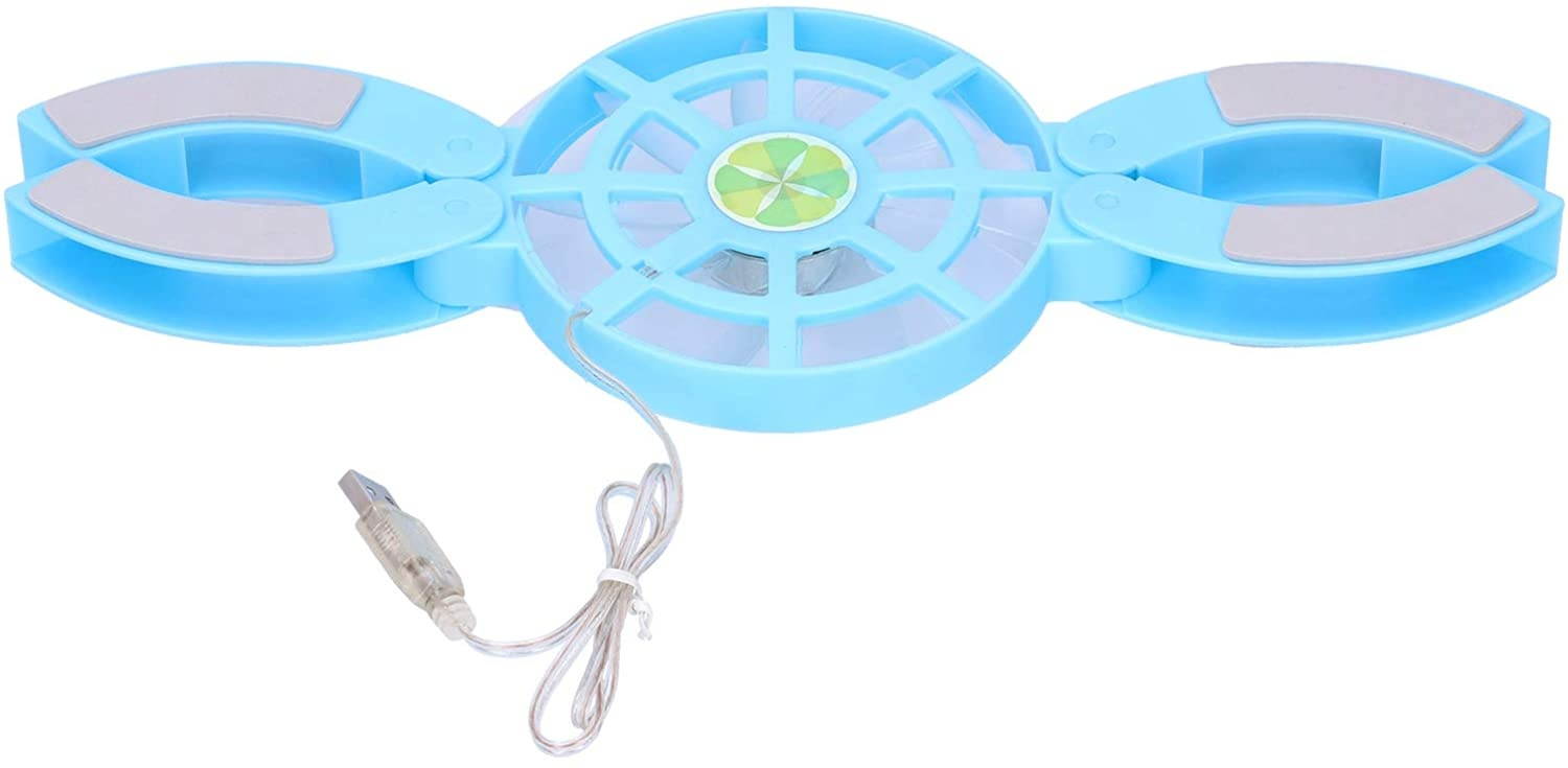 DR\u2011S04 Folding Computer Laptop Cooler/Cooling Pad/Luminous USB Cooling Base/USB Power Interface,Suitable for PC (Blue)