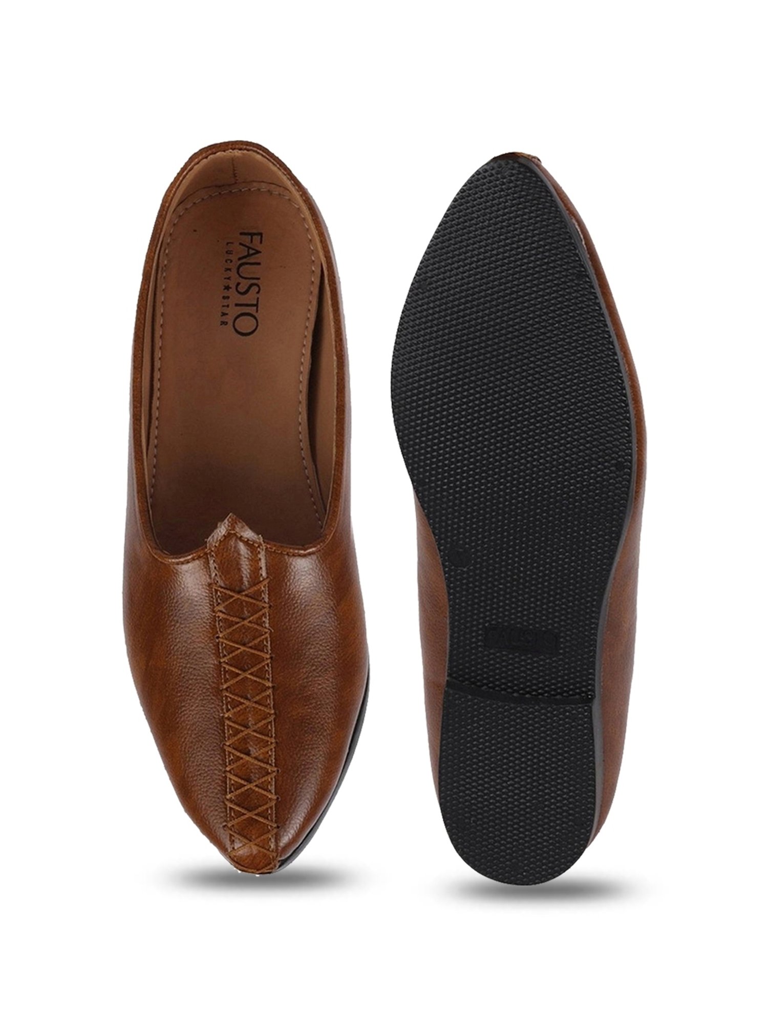 Fausto Men's Tan Ethnic Juttis