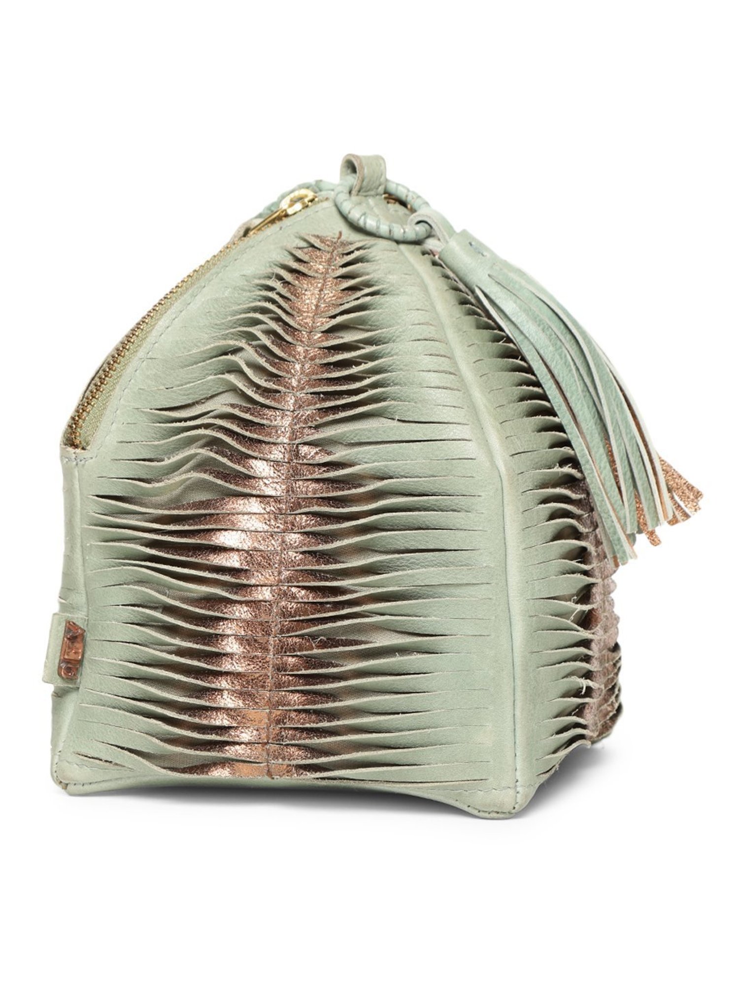 Art N Vintage Premade Olive Leather Textured Small Potli