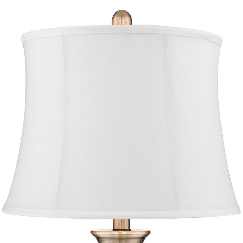 Regency Hill Becky Antique Brass Metal Cream Shade Table Lamps Set of 2