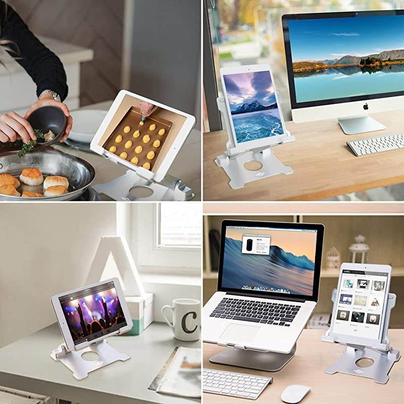 Quality Tablet StandAdjustable Foldabele EyeLevel Aluminum Solid Up to 15in Tablets Holder for Microsoft Surface Series TabletsiPad SeriesSamsung Galaxy Tabs Kindle FireEtcSilver