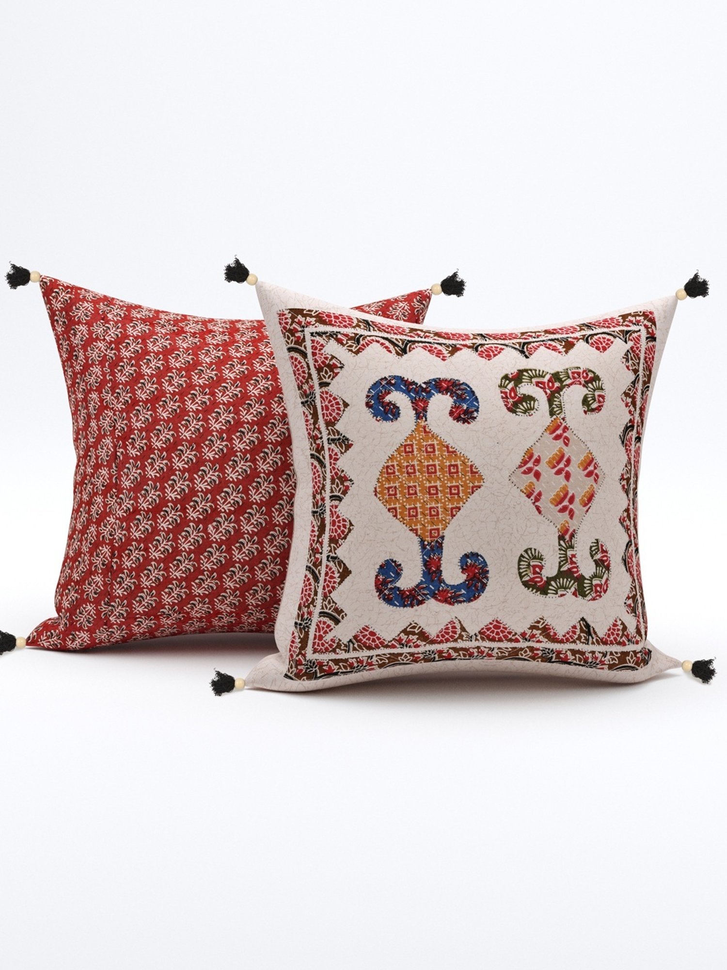 Living Roots Jaipuri Multicolor Cotton Cushion Covers - Set of 5