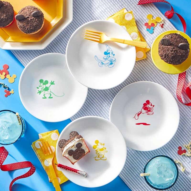 Corelle Disney Mickey Mouse 6.7" 4pk Glass Appetizer Plates