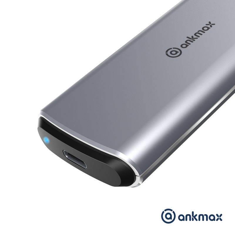 M.2 NVMe+SATA SSD Enclosure Adapter, USB C 3.1 Gen 2 10Gbps NVMe PCIe/SATA (NGFF) M-Key(B+M Key), ANKMAX UC312M2 Support UASP Trim for SSD, Tool-Free Aluminum Solid State Drive External Enclosure
