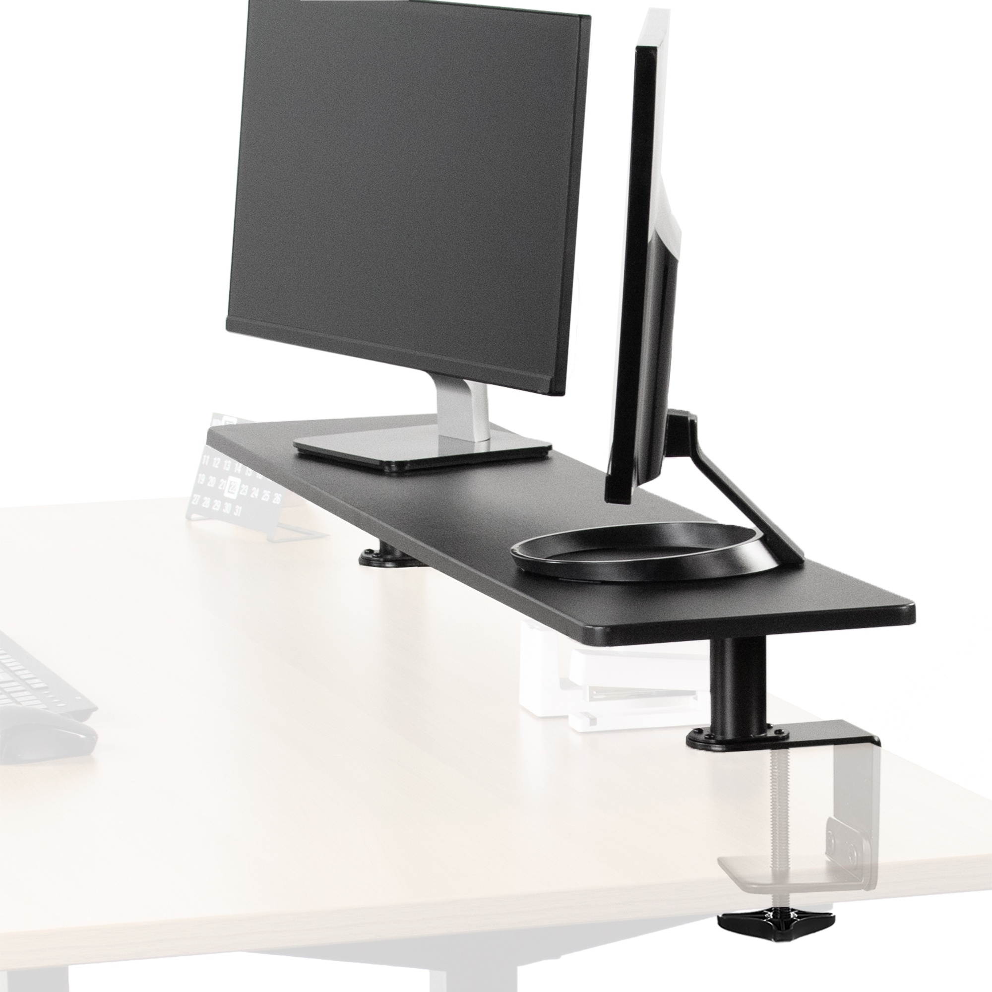 VIVO Black 46" Clamp-on Ergonomic Desk Shelf | Extra Large Monitor Laptop Riser Desk Organizer (STAND-SHELF46B)