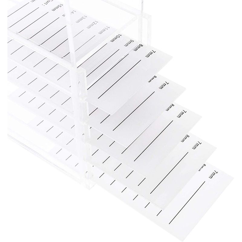Juvale Acrylic 5 Layer Clear Eyelash Storage Box, Organizer (4.5 x 3.5 in)
