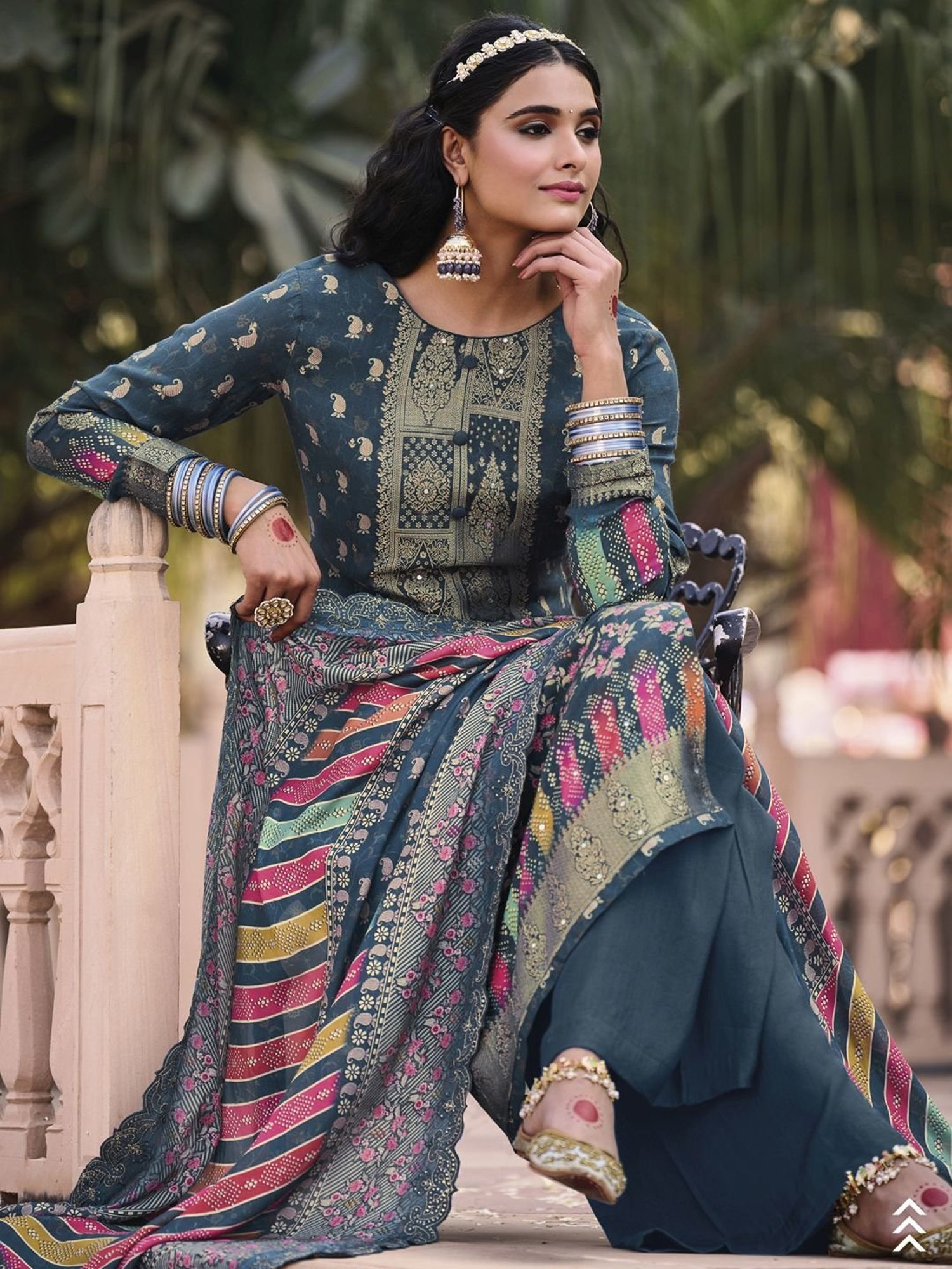 Salwar Studio Red Embroidered Blouse