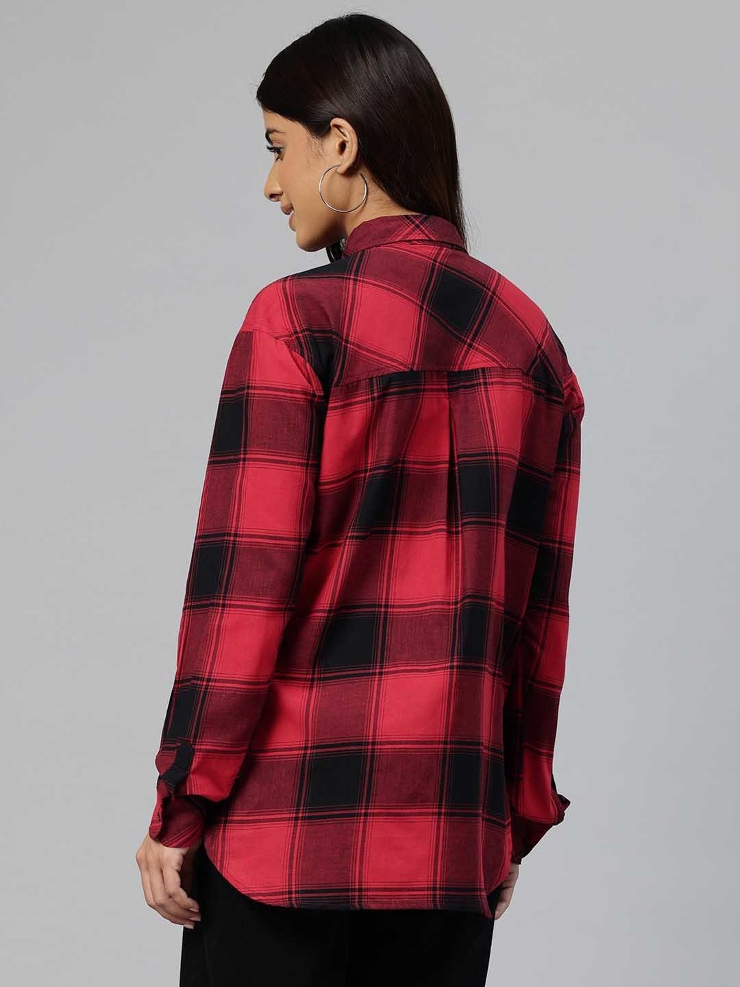 One Femme Red Check Shirt