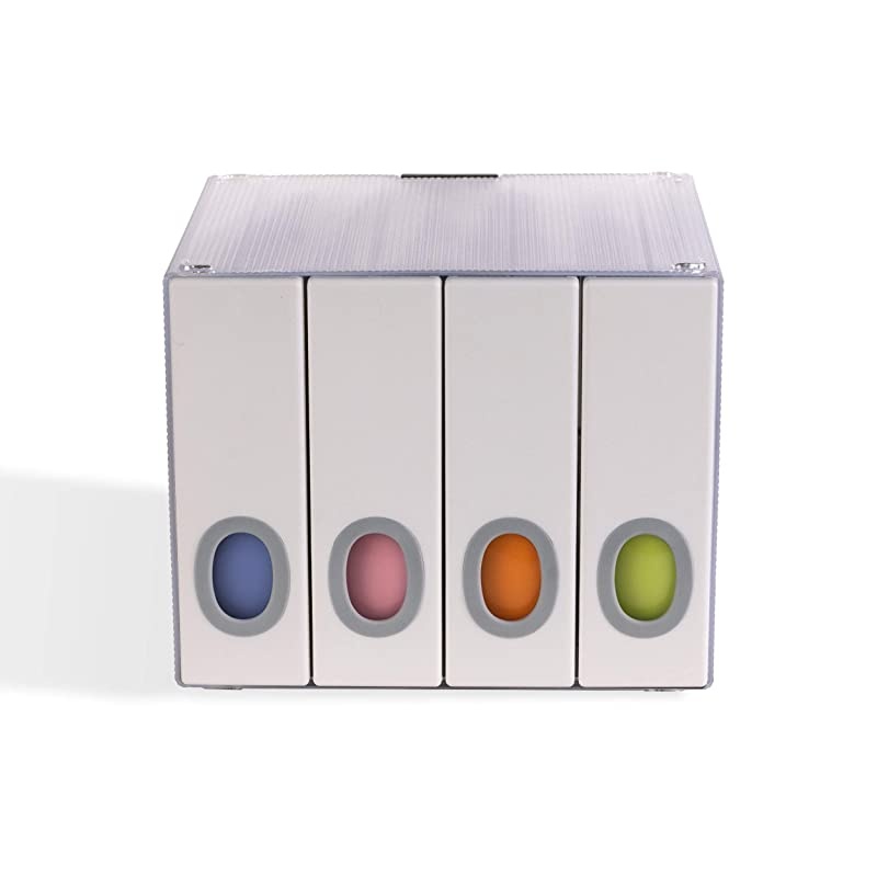 Polypropylene Sleeve Disc Organizer Stack amp Lock Categorize CDs in 4 ColorCoded Binders for 96 Discs Total in White PN96635495