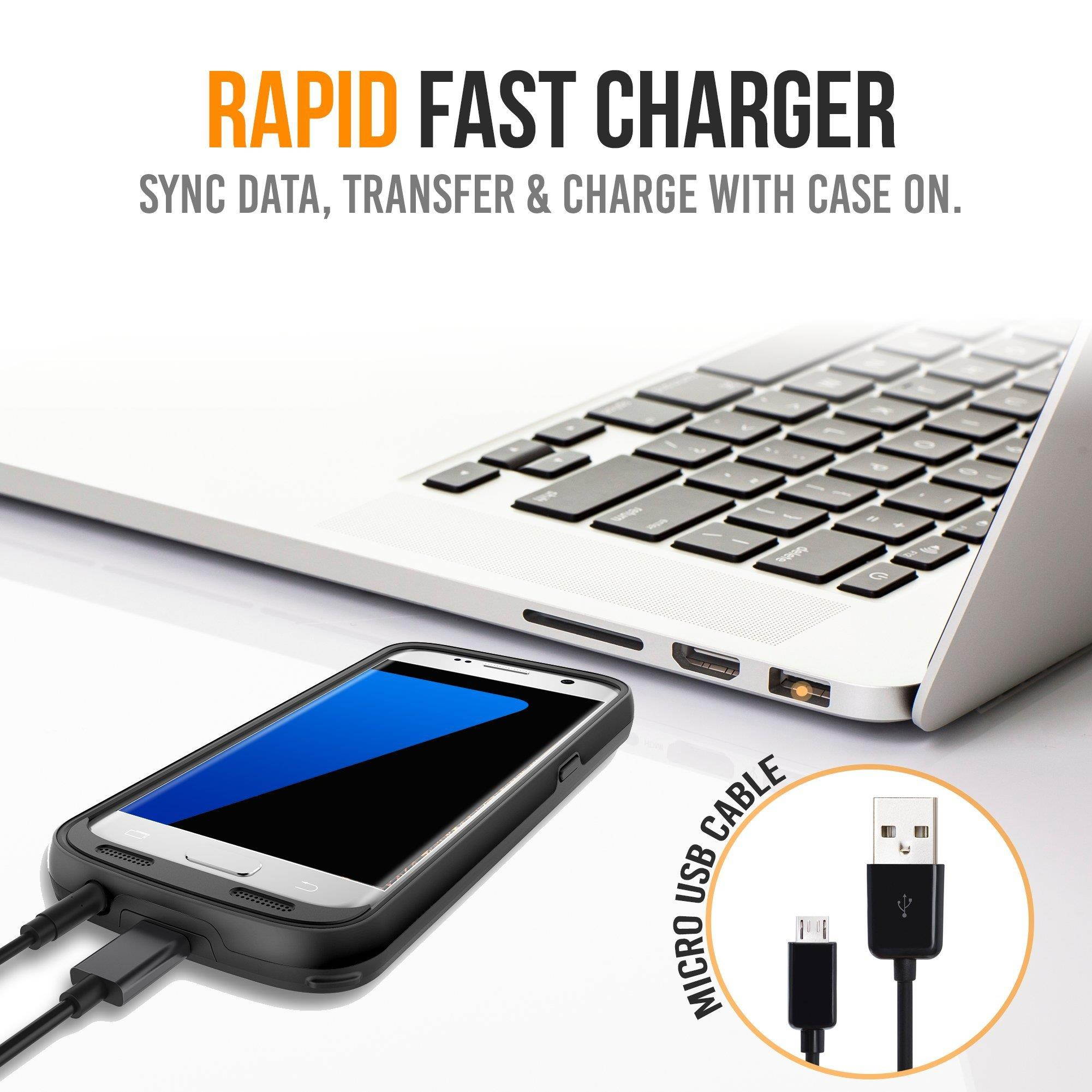 Alpatronix Galaxy S7 Battery Case, 4500mAh Slim Portable Protective Extended Charging Cover Rechargeable External Backup Charger Compatible with Samsung Galaxy S7 (5.1 inch) BX420 - (Black)