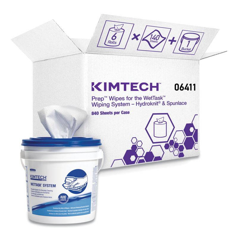 KIMTECH PREP Wipes for WETTASK System, 12 x 12 1/2, 90/Roll, 6/Carton