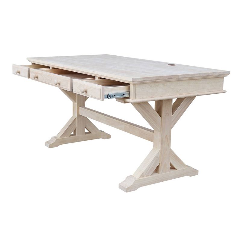 Executive Desk With Canyon Base Unfinished - International Concepts