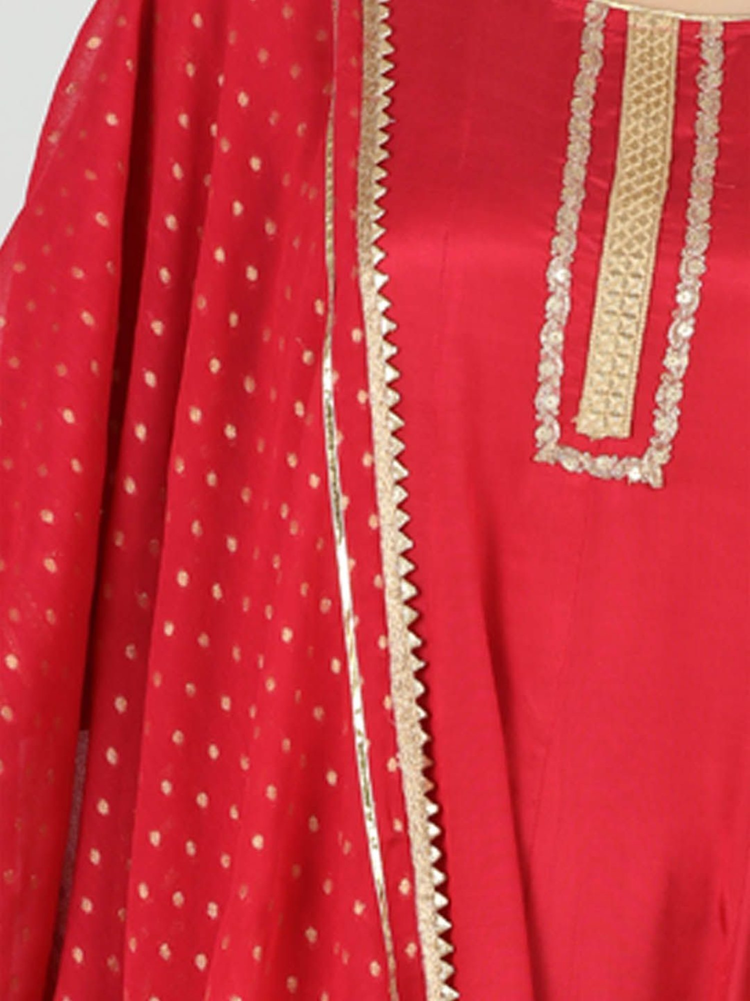 Mustard Red Georgette Printed Dupatta