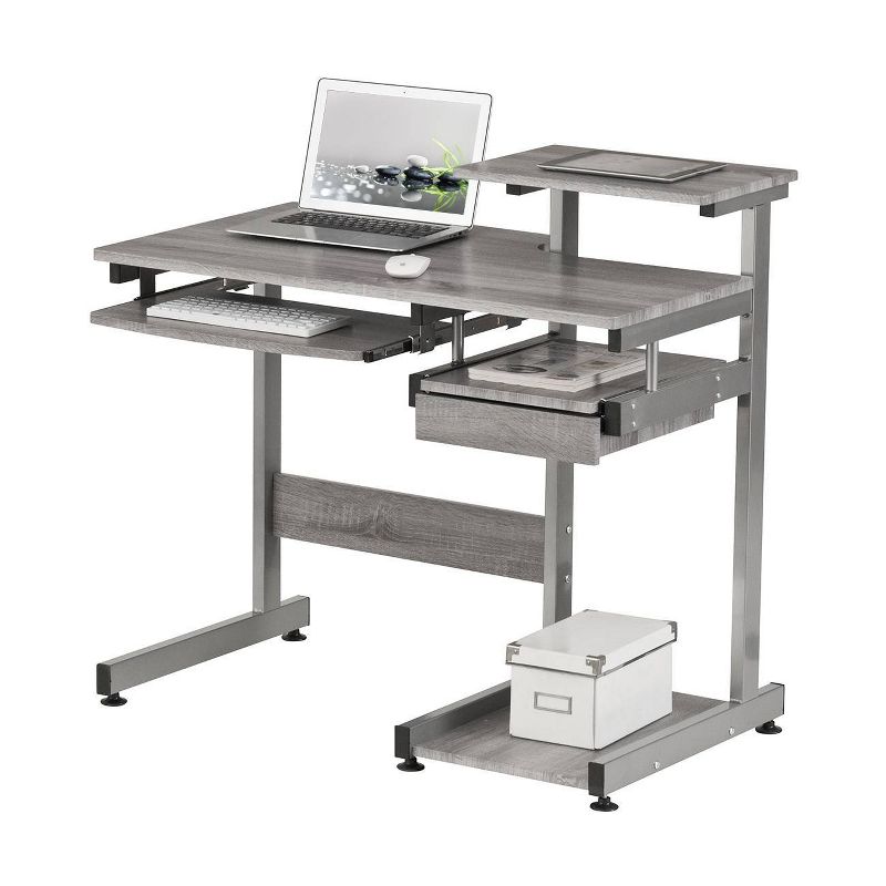 Complete Computer Workstation Desk Gray - Techni Mobili