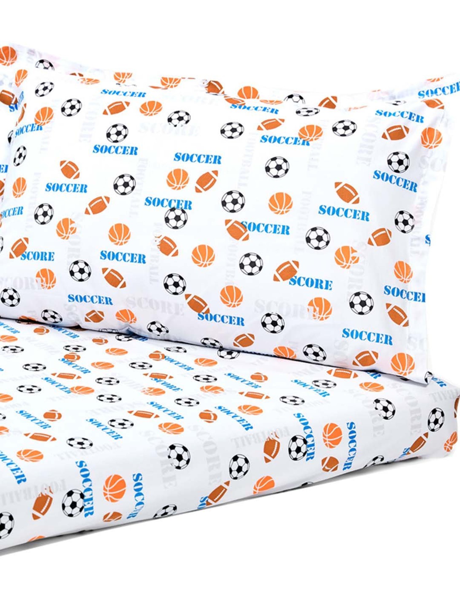 Nigh Nigh Soccer White Cotton 300 TC Kids Bed Linen Set