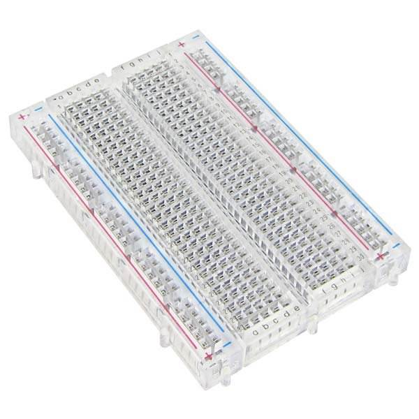 Transparent Solderless Plug-in BreadBoard, 400 Tie Points, 2 Bus Strips, 3.3" x 2.1" with Adhesive Backing