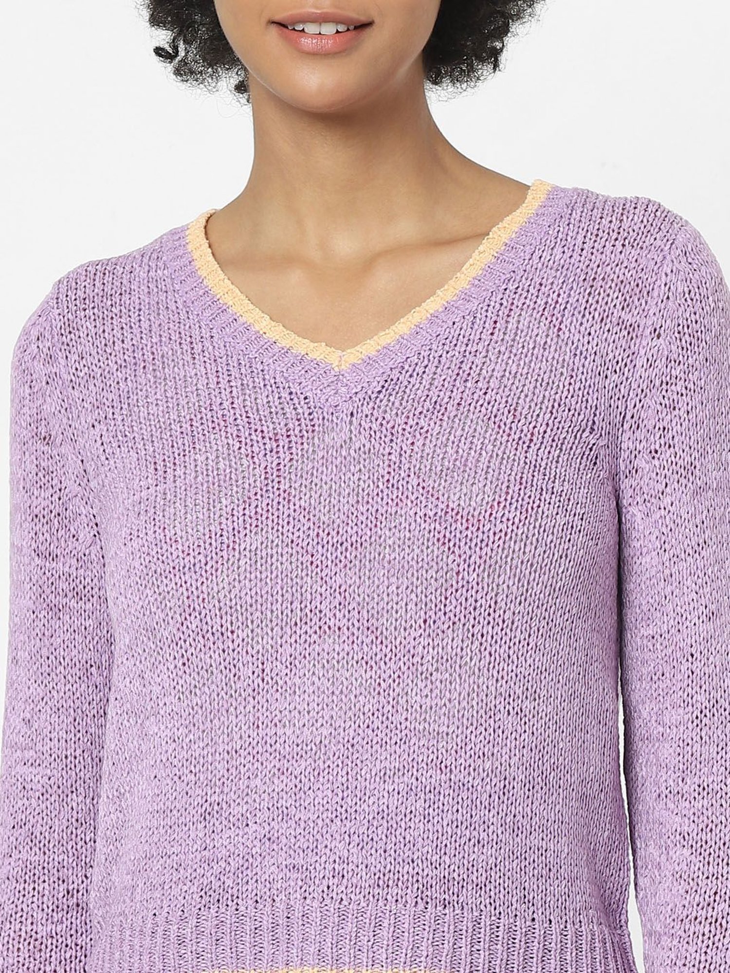 Only Purple Self Design Pullover