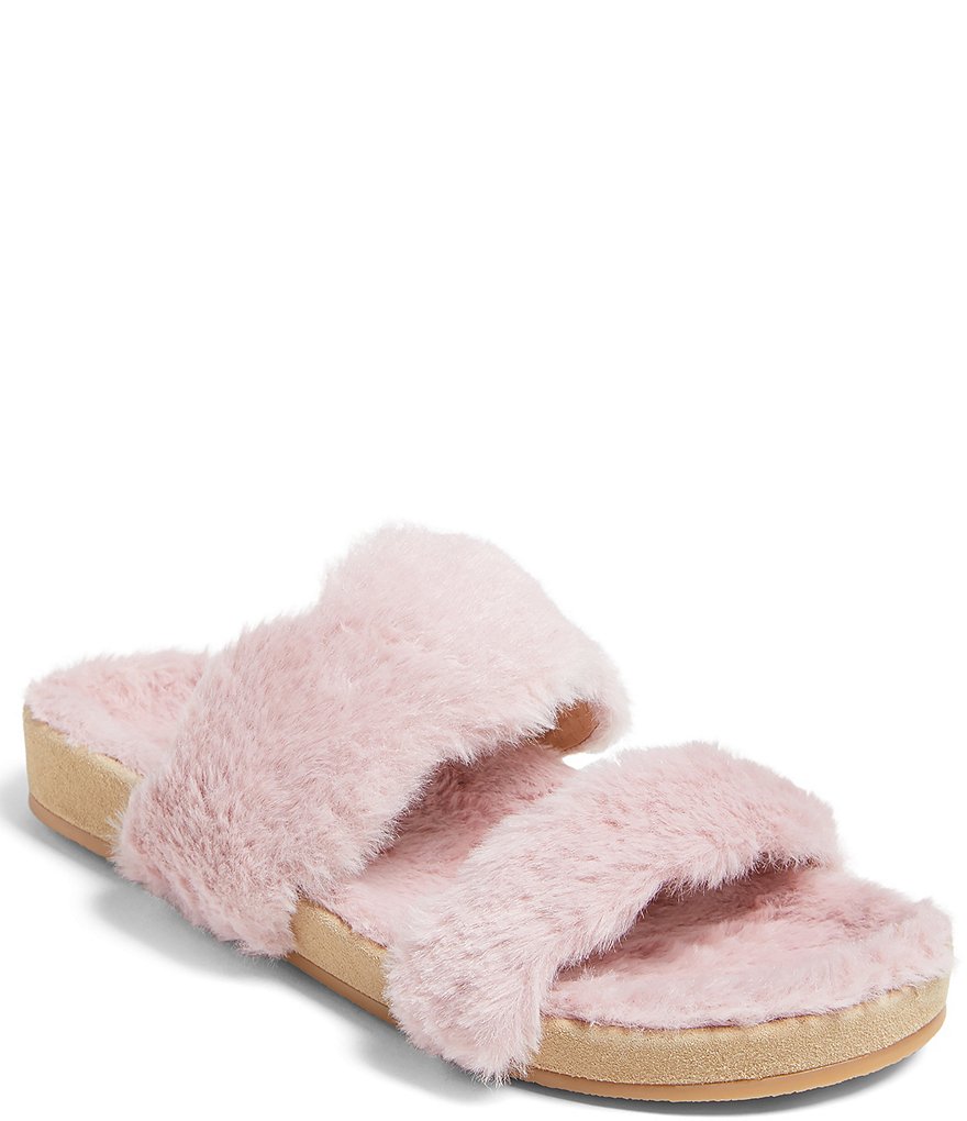 Jack Rogers Lauren Comfort Cozy Faux Fur Slides
