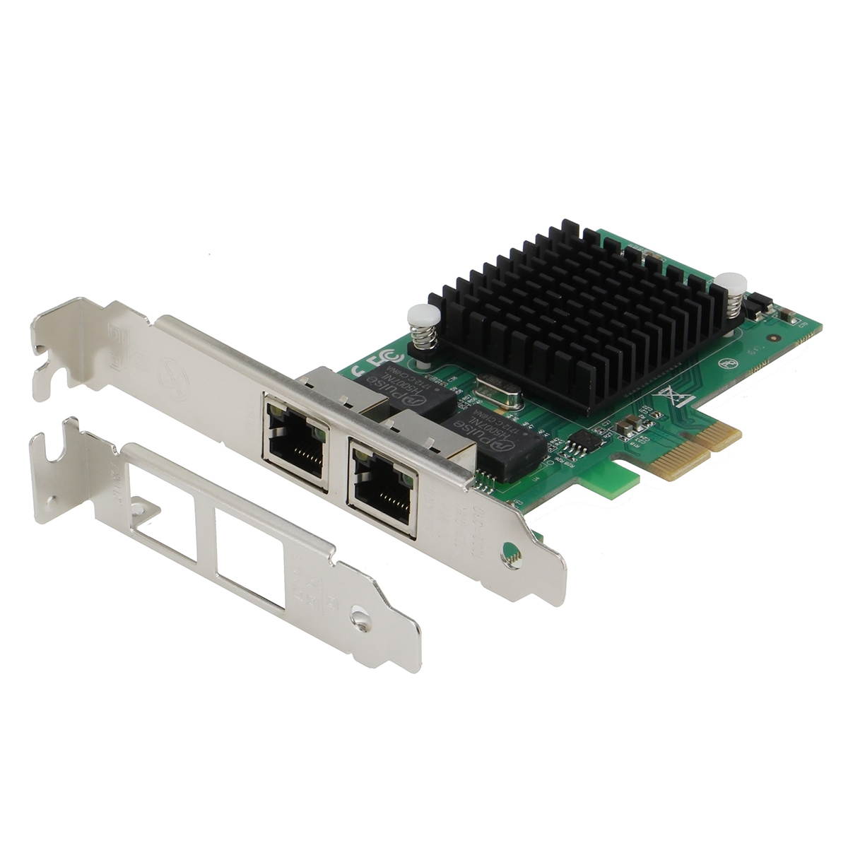 SEDNA - PCIe X1 Dual 10/100/1000 Gbps Ethernet Server Adapter ( Intel 82575EB Chipset), with low profile bracket