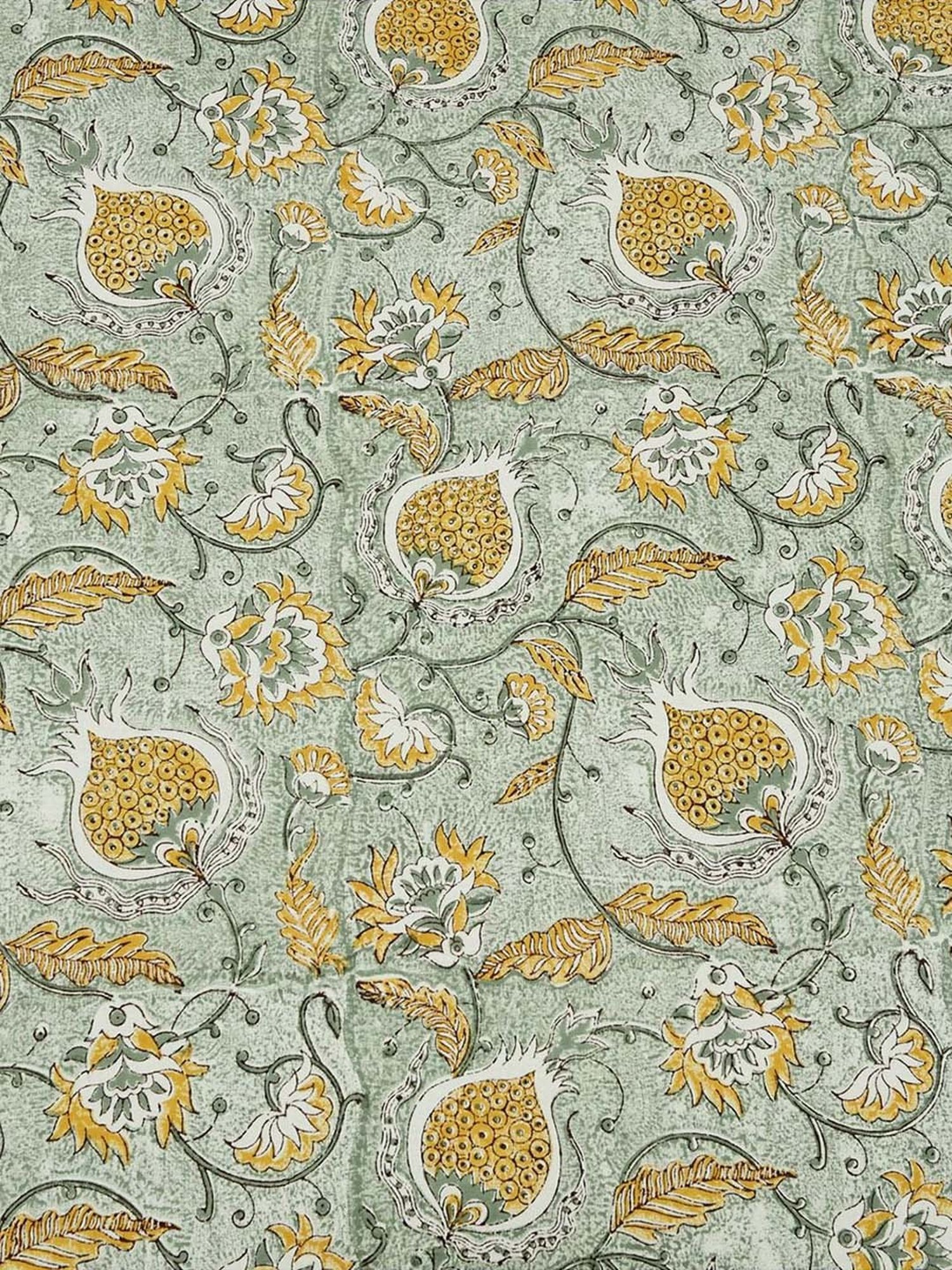 Fabindia Home Ihania Green Cotton 116 TC Double Bed Cover