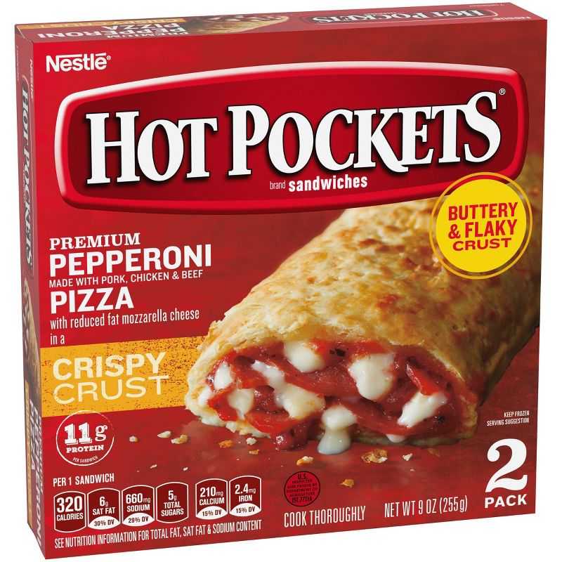 Hot Pockets Garlic Buttery Crust Frozen Pepperoni Pizza - 9oz/2ct