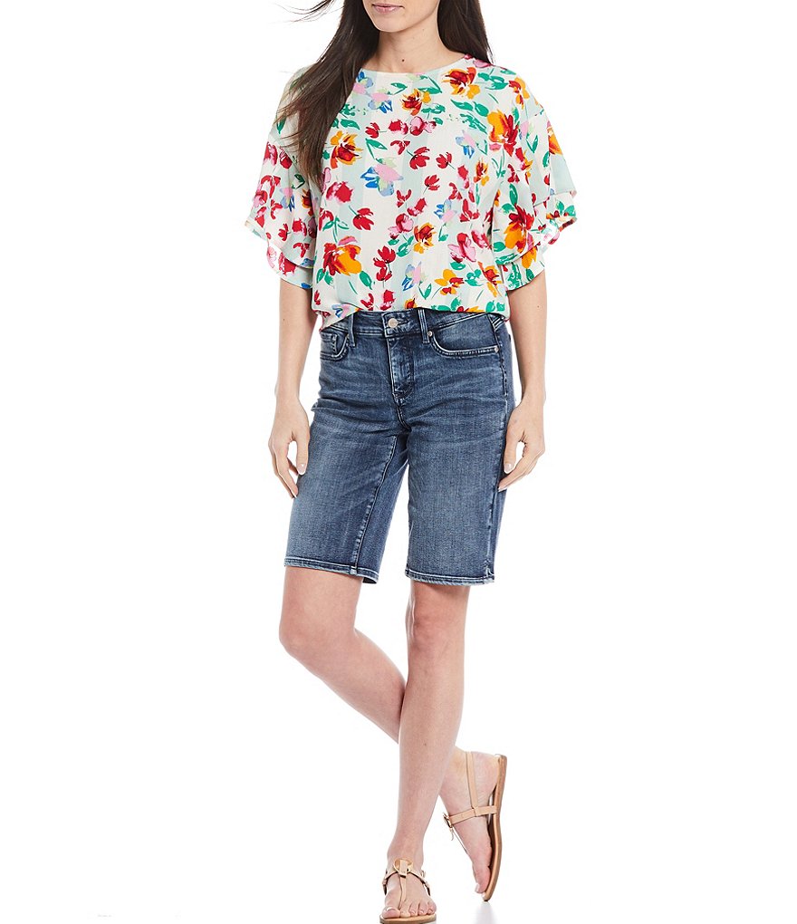 Westbound Petite Size the PARK AVE fit Indigo Skimmer Shorts