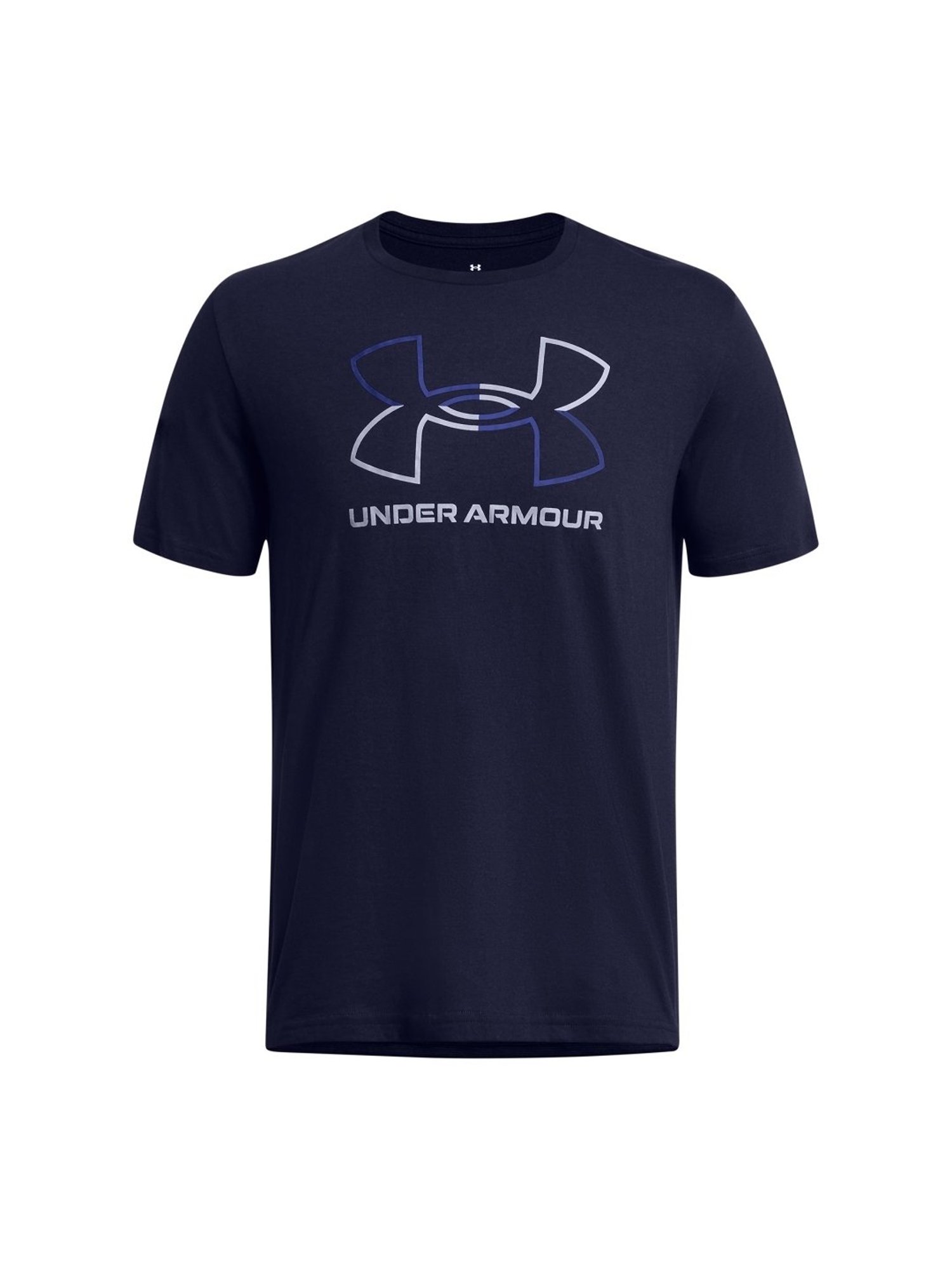 Under Armour Blue Cotton Slim Fit Logo Printed T-Shirt