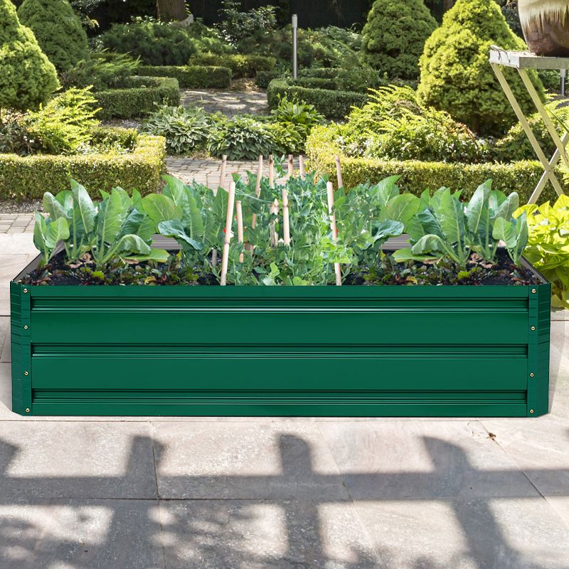 Costway 47"x35.5" Patio Raised Garden Bed Vegetable Flower Plant Dark Green New