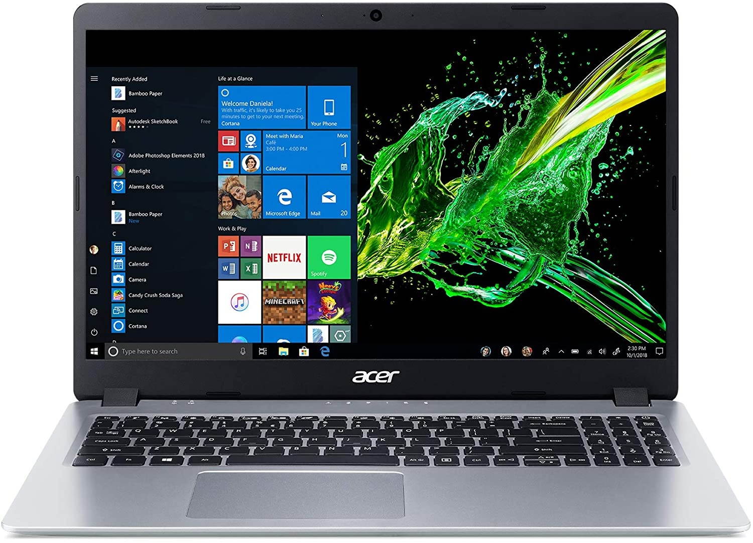 Acer Aspire 5 Slim Laptop, 15.6" Full HD IPS Display, AMD Ryzen 3 3200U, Vega 3 Graphics, 4GB DDR4, 128GB SSD, Backlit Keyboard, Windows 10 in S Mode, A515-43-R19L