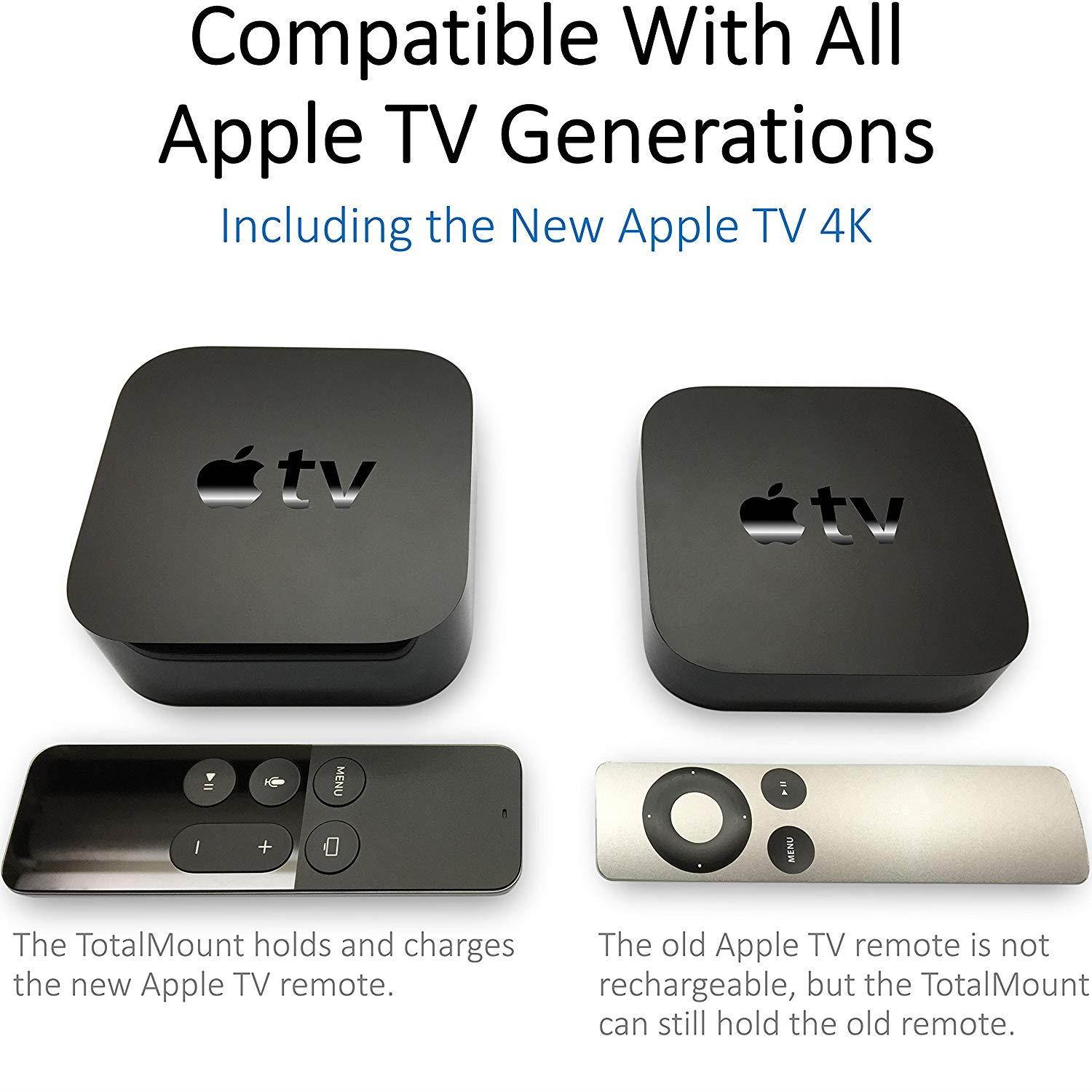 TotalMount Apple TV Remote Holder (Safeguards and Charges Apple TV Remote Controls)