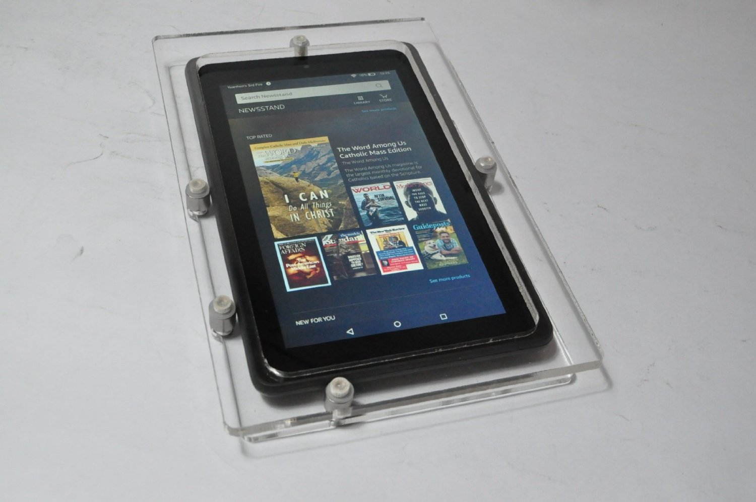 Amazon Fire 7" Security Anti-Theft Acrylic VESA Enclosure with Wall Mount Kit (Clear)