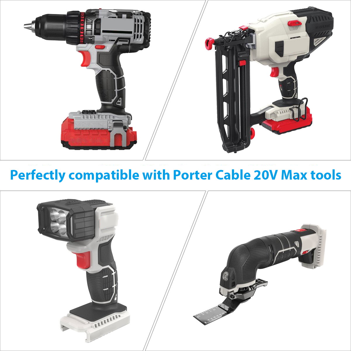 Powerextra 2 Pack 6.0Ah 20V MAX Lithium Replacement Battery for Porter Cable PCC685L PCC680L Porter Cable 20 Volt Power Tool Batteries